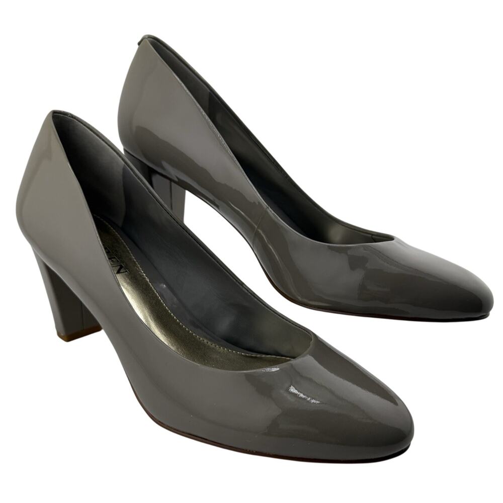 Lauren Ralph Lauren Women's Hala Gray Leather Pump‎ Heel Shoes Size 7 B New